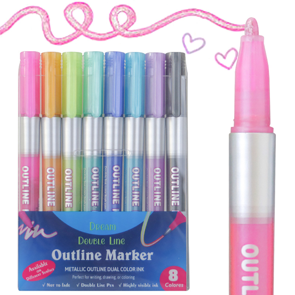 Highlighter Set Pastel - مجموعة 8/12 لونًا أقلام مخططة بخط