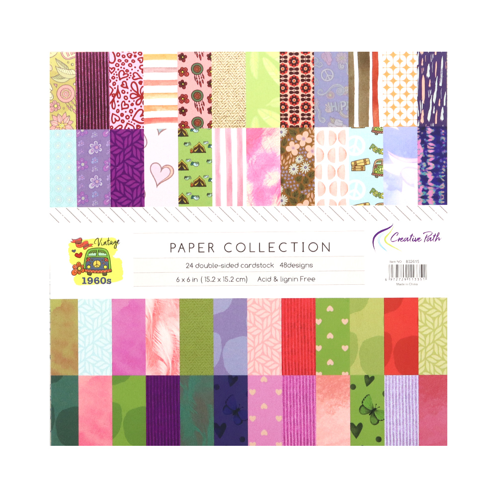 Cardstock Paper Pack - ورق تزييني بنمط زهور عتيق من