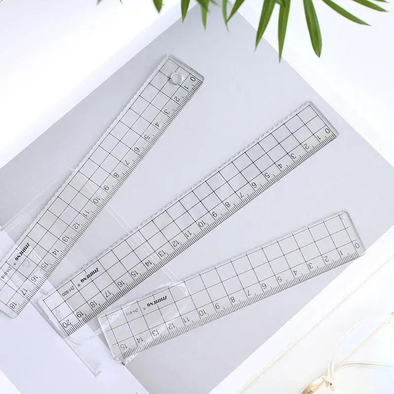 Ruler Set Transparent - 1 قطعة Simple15cm 18 سنتيمتر 20