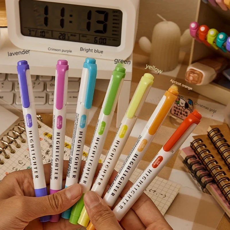 5 ألوان/صندوق مزدوج الرأس قلم  - مراجعة Highlighter Set Pastel وسعره