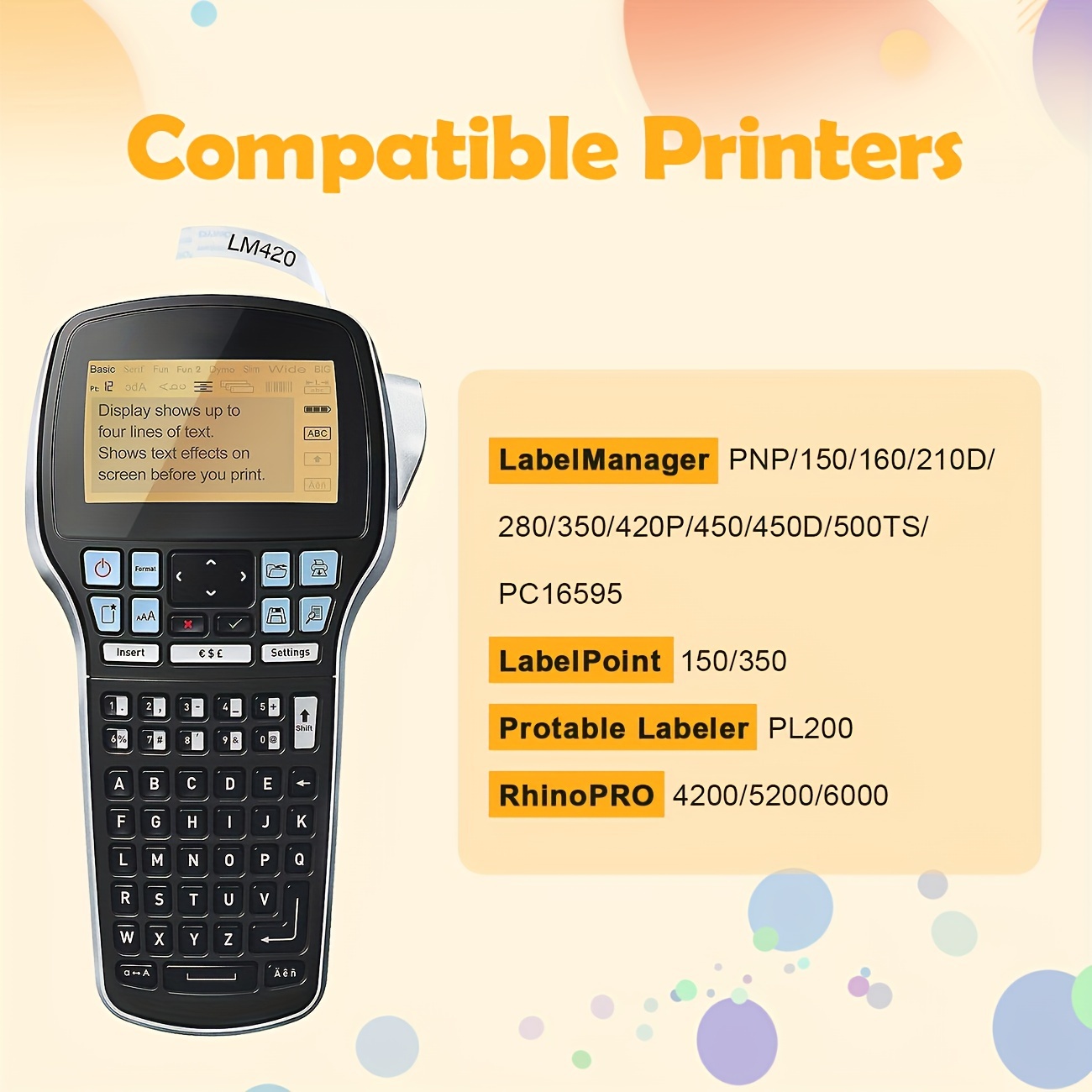 شريط ملصقات أسود على خلفية بيض - مراجعة Label Printer Tape وسعره