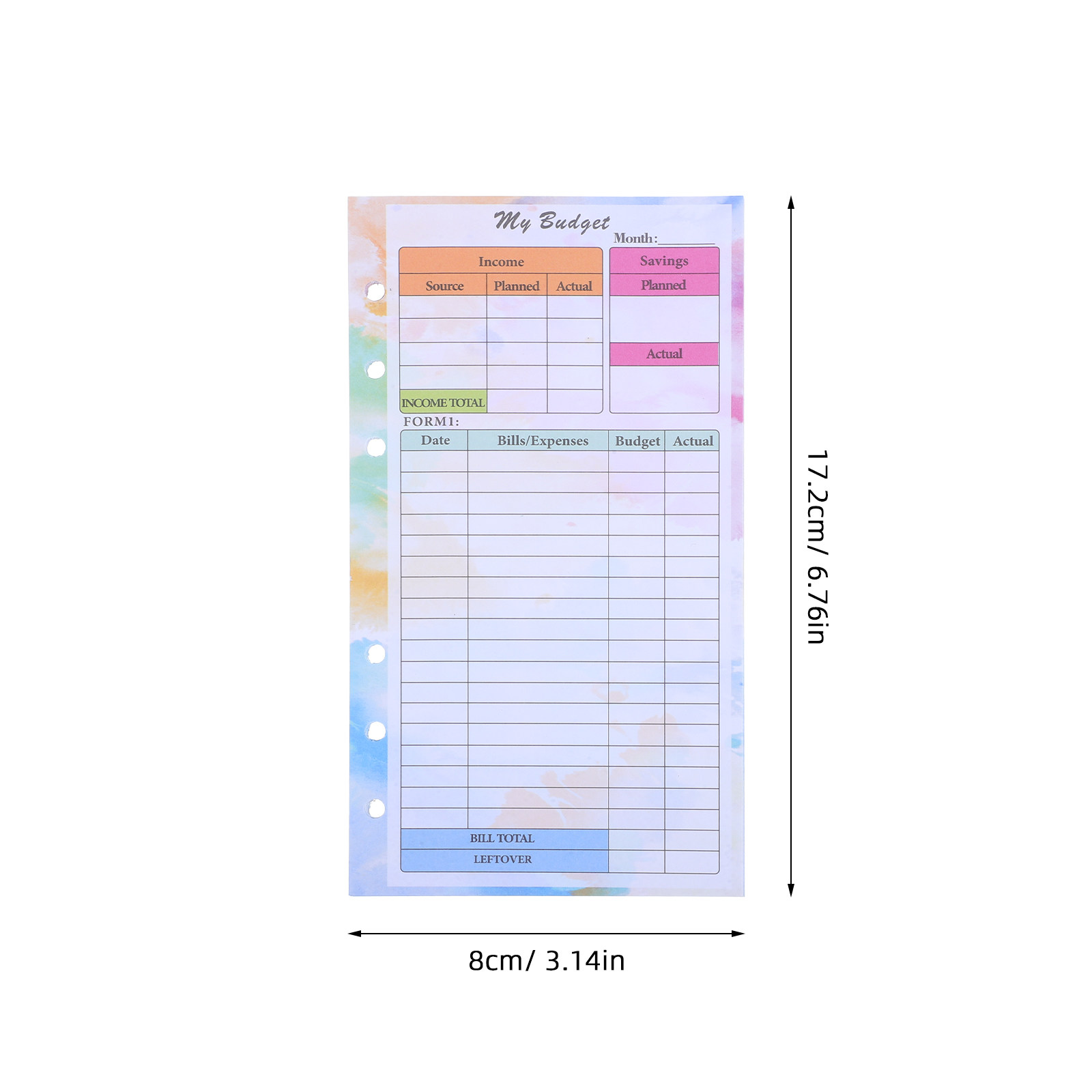 14 ورقة A6 ملونة قابلة لإعادة  - مراجعة Planner Weekly Budget وسعره