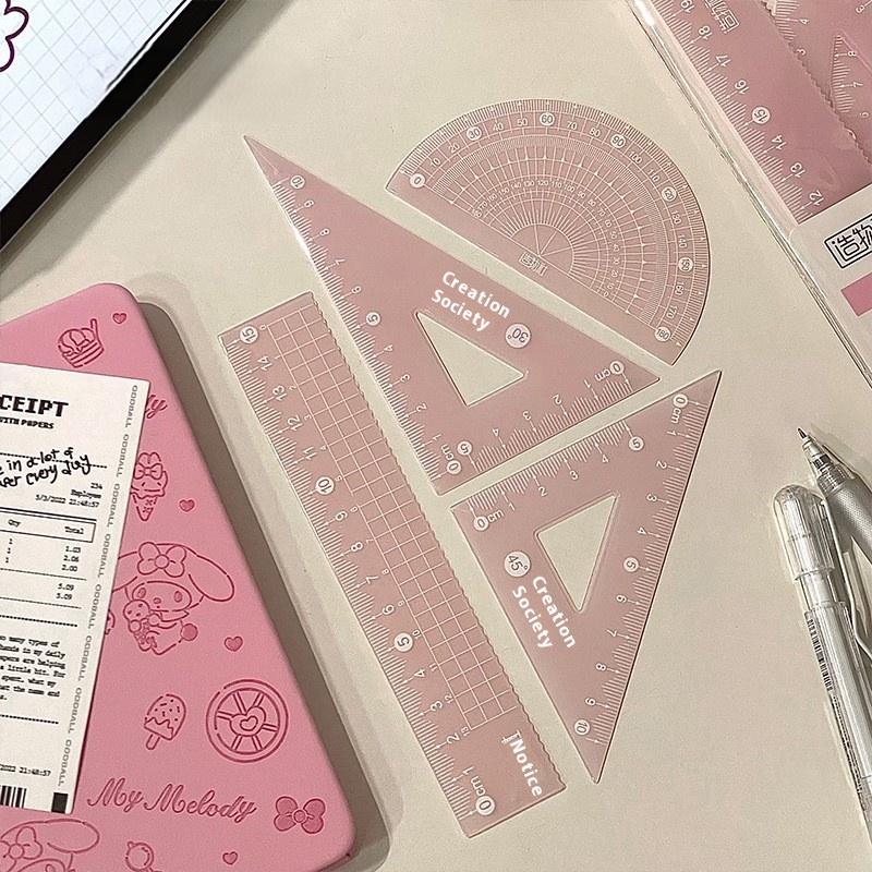 مجموعة من 4 قطع مساطر قياس شفا - مراجعة Ruler Set Transparent وسعره
