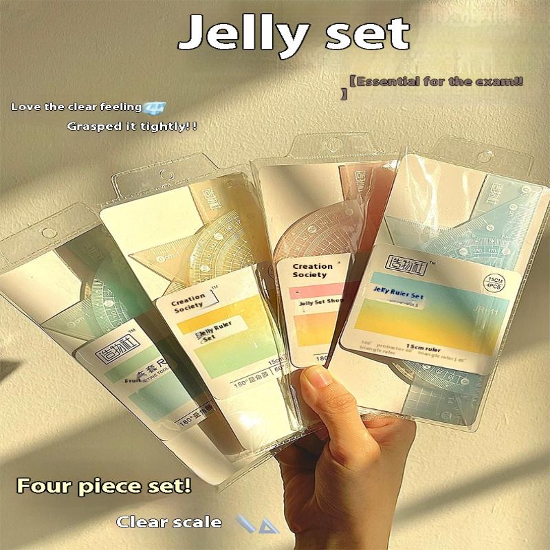 مجموعة من 4 قطع مساطر قياس شفا - مراجعة Ruler Set Transparent وسعره