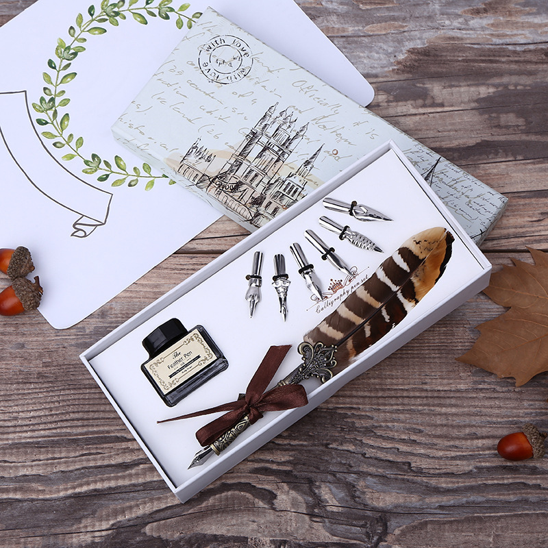 طقم قلم حبر ريشي عتيق مع ختم،  - مراجعة Fountain Pen Ink وسعره